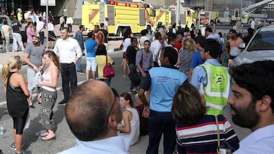 The Dubai Media Office said no injuries were reported and the blaze was brought under control by around 6pm, with fire fighters starting the cooling process throughout the affected floors.