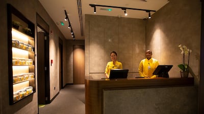 The reception at the new facility. Courtesy Aerotel