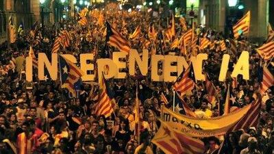 Supporters of independence for Catalonia demonstrate in Barcelona on September 11 to mark the Spanish region's official day, amid growing protests over Spain's financial crisis which has driven it to seek aid from the central government.