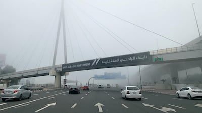 Fog lingered in Dubai during the week. Pawan Singh / The National