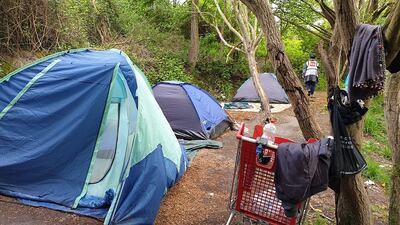 One of the migrant camps in northern France, from where people try to reach Britain through a dangerous voyage across the English Channel. Photo: Care4Calais