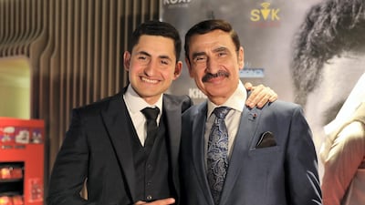 Left to Right Amir El Masry star of ‘The Arabian Warrior’ with his father Ahmed El Masry. Pawan Singh / The National