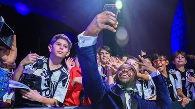 The red carpet was an eventful place during the Global Soccer Awards at the Madinat Jumeirah in Dubai on Thursday. Victor Besa / The National