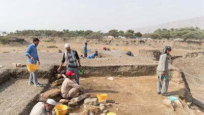 An ancient burial site has been uncovered in Dibba, Fujairah. Reem Mohammed / The National