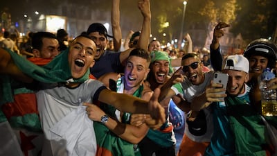 Algeria fans celebrate their country's second Afcon title in Lyon, France. AFP