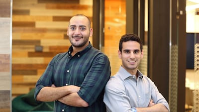 Eslam Hussein, left, and Pulkit Ganjoo, co-founders of Invygo. Chris Whiteoak / The National