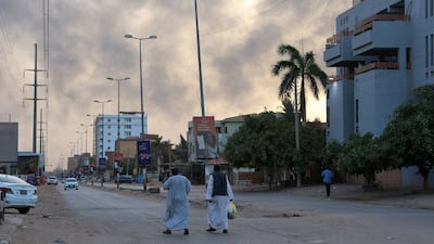 Smoke dominates the skyline of eastern Khartoum as fear grips the city after three days of violence. AFP