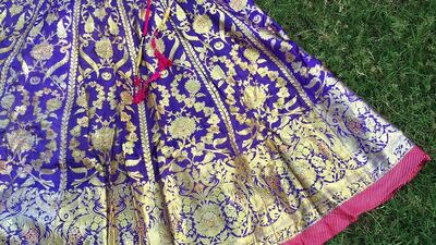 A 100-year-old lehenga, still worn by Priyanka Sacheti, whose great-grandfather bought it for his daughter.