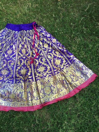 A 100-year-old lehenga, still worn by Priyanka Sacheti, whose great-grandfather bought it for his daughter.