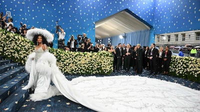 TOPSHOT - US singer Diana Ross arrives for the 2025 Met Gala at the Metropolitan Museum of Art on May 5, 2025, in New York. The Gala raises money for the Metropolitan Museum of Art's Costume Institute. The 2025 Met Gala is themed "Tailored for You," aligning with the Costume Institute’s exhibition, "Superfine: Tailoring Black Style," set to open to the public on May 10. (Photo by Angela WEISS / AFP)