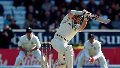 Opener Tom Latham dropped anchor for New Zealand even as the top order collapsed on the first day of the second Test match against England at Headingley. Paul Ellis / AFP