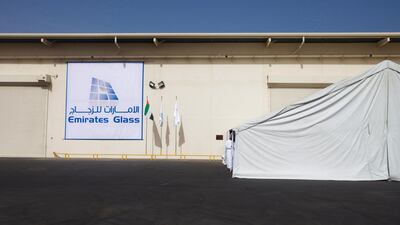 The solar panels at Emirates Glass and Lumiglass are expected to reduce carbon emissions by about 1,200 tonnes annually. Photo: Lee Hoagland / The National