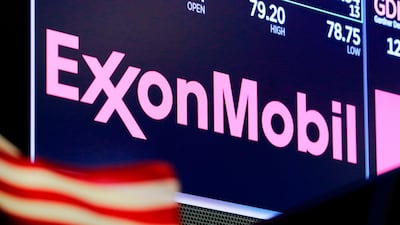 An ExxonMobil on a screen above the trading floor of the New York Stock Exchange. The company opposed the nomination of new directors from activist fund Engine No. 1 but said it is now looking forward to working with them "constructively and collectively to benefit all shareholders ". AP Photo