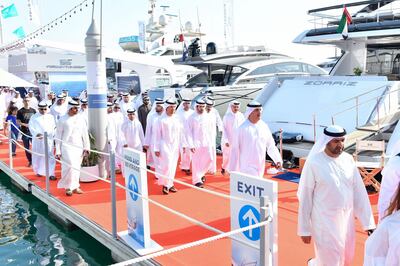 Dubai Crown Prince Hamdan bin Mohammed tours Dubai Boat Show, the largest and most established boat show in the region. Wam