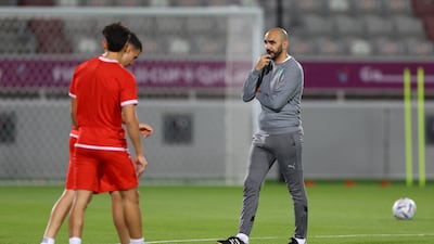 Morocco coach Walid Regragui during training. Reuters