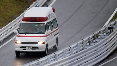 An ambulance was dispatched to Jules Bianchi following his crash at the Japanese Grand Prix on Sunday. Yuya Shino / Reuters / October 5, 2014