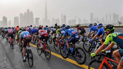 Riders during Stage 4 of the UAE Tour in Dubai, on Wednesday February 26. AFP