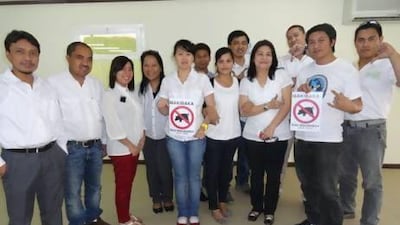 Filipino engineers, inspectors and document controllers yesterday joined the protests calling for the scrapping of the Priority Development Assistance Fund, which they say have been misused by legislators at home. Courtesy Lira de Luna