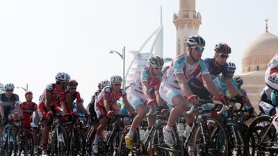 A view of the peloton during the 2014 Dubai Tour. Christopher Pike / The National