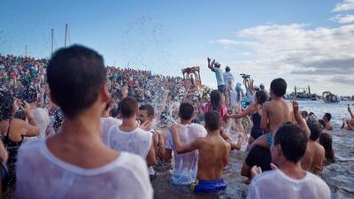 People take part in the pilgrimage of the Virgin of Guadalupe in San Sebastien de la Gomera, Tenerife. Desiree Martin / AFP Photo
