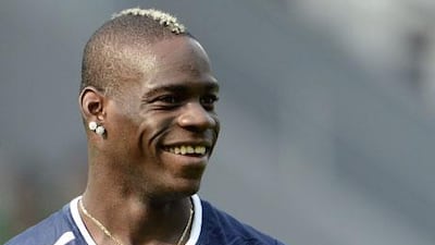 Mario Balotelli in training with Italy ahead of their Euro 2012 quarter-final against England.