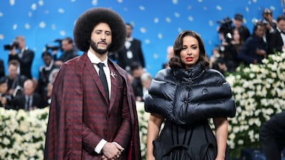 Former NFL player Colin Kaepernick and TV host Nessa Diab. EPA
