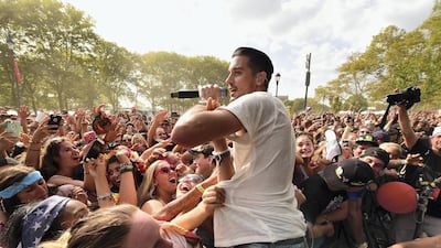 G-Eazy performing in the US. The artist says he is pumped to play in Dubai again. Getty