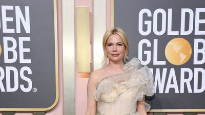 Michelle Williams in a Gucci dress. Getty Images
