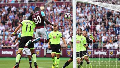 First league game at London Stadium - West Ham 1 Bournemouth 0, August 21, 2016 - Michail Antonio scored for West Ham. Getty Images