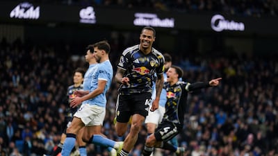 Lukas Nmecha celebrates after scoring Leeds' second goal. PA
