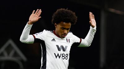 Fulham's Willian celebrates scoring their first goal. Action Images