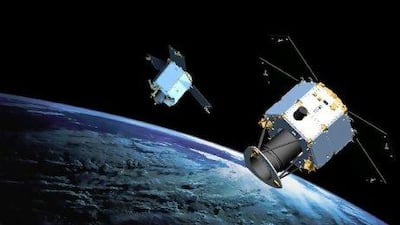 Illustration of the Eiast DubaiSat satellites. The launch of the second satellite would mark the culmination of training for 22 Emirati engineers who have been based in South Korea since 2005.