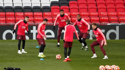 Champions League - FC Barcelona Training - Old Trafford, Manchester, Britain - April 9, 2019 General view during training. Reuters