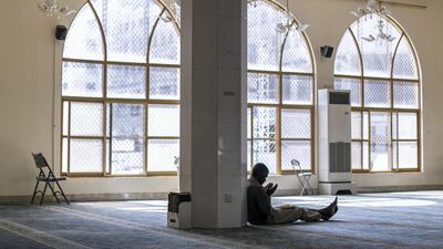 Al Emam Al Nawawi Mosque. An architectural walk on Saturday explored spaces of coexistence around Al Qasimiyah neighborhood in Sharjah. The journey followed the path of the recently launched publication 'In Search if Spaces of Coexistence: An Architect’s Journey'. Photo: Reem Mohammed/The National