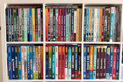 Laurentiu Joita has collected Panini World Cup stickers over the past 30 years. Photo: Laurentiu Joita