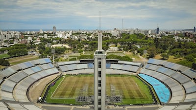 An aerial view of the Centenario Stadium, located in the Parque Batlle neighborhood, built to host the first inaugural 1930 FIFA World Cup, including both semi-final matches and the final match. On July 18, 1983, it was declared by FIFA as the first Historical Monument of World Football. Getty Images