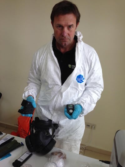 Hamish de Bretton-Gordon during a chemical weapons investigation in Syria. Hamish de Bretton-Gordon