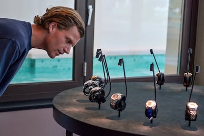 Rare watches on show before Sotheby's auction in Abu Dhabi. Reuters