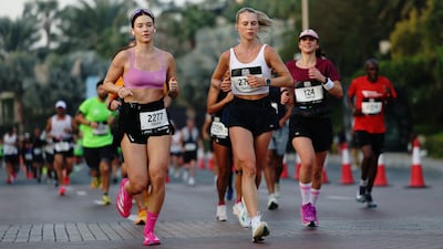 Runners in action during the Dubai Marathon 2026