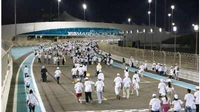 The Walk 2012 in support of diabetes is well under way last night at Yas Marina Circuit. Duncan Chard for The National