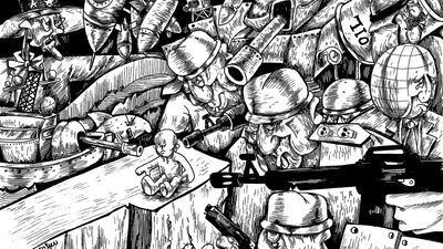 This time it’s an infant surrounded by soldiers and tanks, their gun barrels inches from his face – the Palestinian baby born into a world of perpetual conflict.