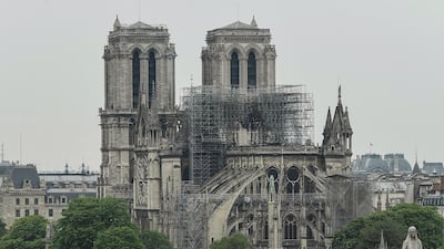 A picture taken on April 16, 2019 shows Notre-Dame-de-Paris in the aftermath of a fire that devastated the cathedral. Photo: AFP