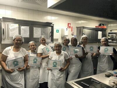 The student-nannies learn how to make healthy dishes