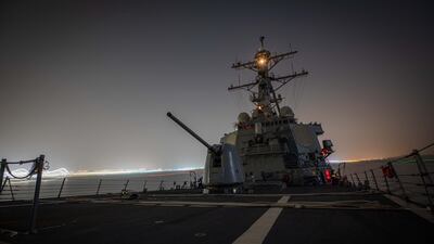 The USS Carney crosses the Suez Canal. AFP / US Department of Defence
