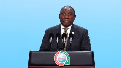 South Africa's President Cyril Ramaphosa. The country's economy has contracted. AFP