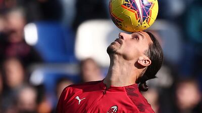 AC Milan's Zlatan Ibrahimovic warms up prior to their Serie A match at Cagliari on Saturday, January 11. Ibrahimovic would go on to score in a 3-0 win. AP
