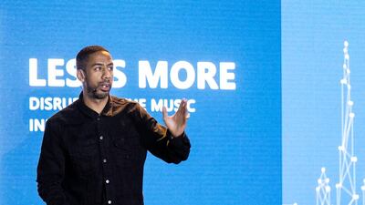 Ryan Leslie at Boostmena yesterday. His company has signed up about 3,000 celebrities who now have a direct link to their fans. Reem Mohammed / The National