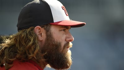 Jayson Werth of the Washington Nationals brought the beard back in fashion as a Philadelphia Phillies player five years ago. Nick Wass / AP Photo