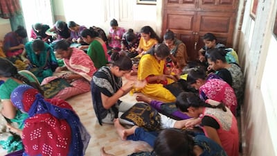 Initially Rogan painting was only taught to boys because women were not able to practise the intricate art after they were married. Photo: Abdul Gafur Khatri