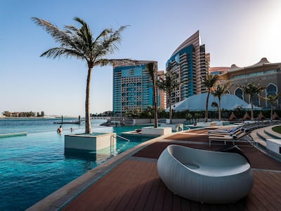 The pool area at the Grand Hyatt Abu Dhabi hotel. Victor Besa / The National